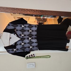 Widow Blue and Black Skull dress